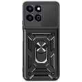 Coque Honor 200 Smart - Mayaxess - Stødabsorberende - Skydende kameradæksel - Magnetisk støtte Svart