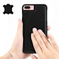 Miniatyrbillede 4 af 6: Coque iPhone 8+, 7+, 6+, 6S+ Hårdt Beskyttelse Ægte Læder Akashi Sort Svart