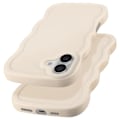 Miniatyrbild 2 av 5: Fodral - AVIZAR - iPhone 16 Plus - Mjuk silikon - Vågig design - Beige Beige