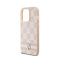 Miniatyrbillede 6 af 6: DKNY Mono mønster ternet læder og trykte striber - iPhone 14 Pro cover (pink)