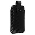 Miniatyrbillede 2 af 5: Smartphone Bæltetaske Carbon Effect Pull-Up Tab Størrelse XXL Forcell Sort Kol