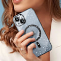 Miniatyrbillede 3 af 5: MagSafe Cover til iPhone 14 Black Glitter Silikone - AVIZAR - Halvstiv - Syntetisk - Blandet Svart