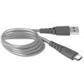 Pikkukuva 1 / 4: Vahvistettu Micro-USB/USB-älypuhelin/tabletin lataus-/synkronointikaapeli 2 m Force Power grå