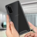 Miniatyrbillede 3 af 4: Etui - AVIZAR - Galaxy S11e - Bi-materiale beskyttelse - Silikone bumper - Gennemsigtig krystal Transparent, vit