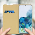 Miniatyrbild 4 av 4: Etui för Samsung Galaxy S20 Plus - DUX DUCIS - Eco-läder Satin - Videostöd - Magnetisk - Kortfack Guld