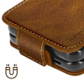 Miniatyrbillede 4 af 5: Etui til Samsung Galaxy Z Flip 5 - AVIZAR - Brun - Vertical Flip - Anti-RFID kortholder kastanj