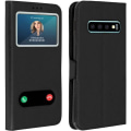 Miniatyrbillede 1 af 4: Etui Folio - Samsung - Galaxy S10 - Dobbelt Vindue - Støttefunktion - Sort Svart