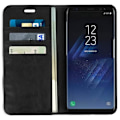 Miniatyrbild 3 av 4: Plånboksfodral - AVIZAR - Samsung Galaxy S8 Plus - Svart Läder - Heltäckande Skydd - Fack för kort Svart