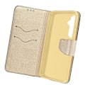 Miniatyrbillede 2 af 6: Etui til Samsung Galaxy S23 FE Flip Wallet Support Video Sort / Guld Svart