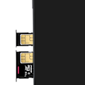 Pikkukuva 3 / 4: SIM-korttipaikka - AVIZAR - Samsung Galaxy J3 2017 - Musta - 2x nano SIM + microSD - Helppo vaihto Svart