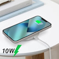 Miniatyrbillede 3 af 5: Trådløs Qi-oplader 10W Hurtig Opladning Kompakt Design Akashi Hvid