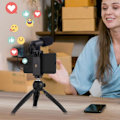 Pikkukuva 3 / 5: Pack Stream ja Vlog - Puluz - Vakaa Jalusta - Mikrofonissa Tuulen Estävä Suojus - Yhteensopiva Älypuhelimien 56-85mm kanssa