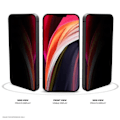 Pikkukuva 2 / 4: Näytönsuoja iPhone 7/8/SE 2022 Privacy Premium Tempered Glass 2.5D Eiger läpinäkyvä musta Transparent