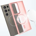 Miniatyrbild 3 av 6: MagSafe-skal för Samsung Galaxy S24 Ultra Matt Frostad Baksida Rosa Kant Rosa