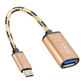 Miniatyrbild 1 av 6: USB-C till USB OTG adapterkabel 15cm LinQ Gold