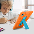 Pikkukuva 3 / 4: Iskunkestävä kotelo - AVIZAR - Galaxy Tab A7 Lite - Silikonigeeli - Jalustan tuki - Oranssi/sininen Orange / Blå
