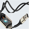Miniatyrbillede 4 af 6: USB til Lightning-kabel - LINQ - 1,2 m - 3A hurtig opladning - Flettet nylon - Sort Svart