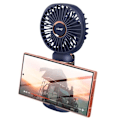 Miniatyrbild 1 av 5: Mini Bärbar Fläkt Justerbar 90° LED Display Rund Design LinQ Night Blue Blå