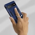 Miniatyrbillede 3 af 5: Google Pixel 6A Hybrid Shockproof Cover Support Ring Video Support blå Blå