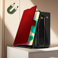 Miniatyrbild 4 av 5: Xiaomi Redmi 10A Fodral - AVIZAR - Multifunktion Flip dubbelt magnetiskt lås - Röd Röd
