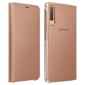 Pikkukuva 1 / 4: Kotelo - Samsung - Galaxy A7 2018 - Flip-kotelot - Lompakko - Keltainen Kulta Gult guld