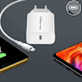 Miniatyrbillede 3 af 4: USB Type C vægoplader Power Delivery 18W Hurtigopladning Akashi Hvid
