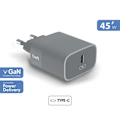 Pikkukuva 1 / 3: Virtalähde - Force Power - Laturi 45W - Power Delivery - 100% Kierrätetty muovi - Harmaa Grå