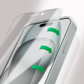 Miniatyrbillede 4 af 5: Hærdet glas - 4SMARTS - Andet glas - iPhone 15 - 9H hårdhed - Anti-spion - Applikator inkluderet Svart Transparent