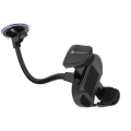 Miniatyrbillede 2 af 5: Smartphone bilholder - FORCELL - Oval - Sugekopmontering - Lang arm 27 cm - 360° drejelig Svart
