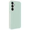 Miniatyrbillede 2 af 6: Læderetui til Galaxy S25 og S24 med visningsvindue og kortlomme i lys grøn Grön