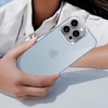 Miniatyrbild 4 av 5: Fodral för iPhone 16 Pro Soft Smoked Design Camera Contour Metallic Blekblå Blå
