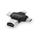 Miniatyrbild 2 av 4: Kortläsare Micro-SD 4 i 1 - Kompakt - Svart - USB-C - Lightning - Micro-USB