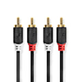 Miniatyrbillede 2 af 3: RCA (M) til RCA (M) lydkabel 2 m antracit rundt - NEDIS antracit