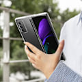 Pikkukuva 3 / 4: Samsung Galaxy Z Fold 2 -kotelosuojaus jäykkä ohut kevytkristalli läpinäkyvä valkoinen Klar vit