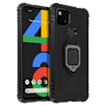 Miniatyrbillede 2 af 4: Coque - Google - Pixel 4A - Fleksibel - Stødabsorberende - Metal Ring Video Støtte Sort Svart