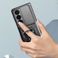 Miniatyrbillede 4 af 5: Taske til Samsung Z Fold 6 Ring Support Skydekamera Cover Sort Svart