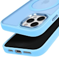 Pikkukuva 2 / 6: MagSafe-kuori iPhone 12 Pro:lle ja 12 Matta Hile Selkävaippa Vaaleansiniset Rajat Blå