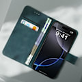 Miniatyrbild 4 av 6: Etui för iPhone 16 Pro Max - AVIZAR - Fodral med plånbok och videostöd - Blågrön Blå