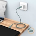 Miniatyrbillede 4 af 5: Økologisk USB-C-kabel 3A Intensitet 2m Genanvendeligt Bare Grøn grøn
