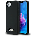 Miniatyrbild 1 av 6: Coque för iPhone 16e - Guess Silicone Script Metal Logo (GUHMPSE4SMBSLK) - Svart svart
