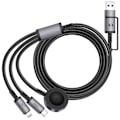 Miniatyrbild 2 av 5: Cabel 5-i-1 100W USB-C, iPhone Lightning och Apple Watch Längd 1m wiwu Svart
