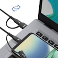 Miniatyrbillede 3 af 5: 4-i-1 USB-C og USB til USB-C og Lightning Opladning 20W 1m Akashi Sort Svart