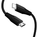 Miniatyrbild 2 av 4: USB-C till Micro-USB Snabbladdning 3A 1m Swissten Svart Svart