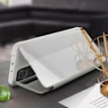 Miniatyrbild 3 av 4: Fodral - Xiaomi - Mi 10T / Mi 10T Pro - Genomskinlig Flip - Spegel Design - Stöd Silvergrå