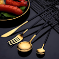 Miniatyrbillede 2 af 5: Sæt af Bestik 24 Stykker Elegant til 6 Personer Cheffinger Sort / Guld Svart
