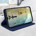 Miniatyrbild 3 av 4: Fodral för Samsung Galaxy A32 - AVIZAR - Kortplats Videostöd - Äkta Läder - Mörkblå Nattblått