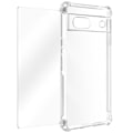 Miniatyrbillede 1 af 6: AVIZAR Cover til Google Pixel 7a - Stødsikker forstærkede hjørner + 9H gennemsigtigt hærdet glas Transparent