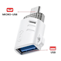 Pikkukuva 3 / 5: OTG-sovitin USB-naaras-mikro-USB-uros tiedonsiirto XO valkoinen