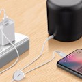 Miniatyrbillede 3 af 5: 2 i 1 iPhone-kabel med opladning og lydlængde 1,2 m LinQ Hvid