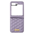 Miniatyrbillede 1 af 5: Telefoncase - AVIZAR - Samsung Galaxy Z Flip 5 - Simili Læder Rhombisk - Lilla - Stiv Lila